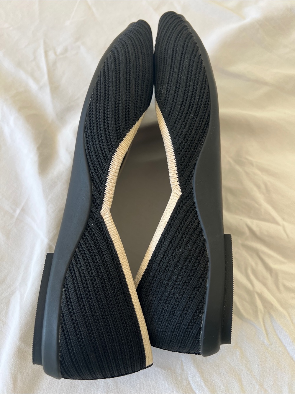 AEROSOLES Black Pointed Knit Flats French Quite Luxury corporate chic coquette - Picture 4 of 4